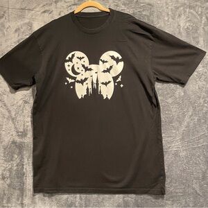Black Graphic T-Shirt Mickey Mouse Halloween Men Size 2XL Black